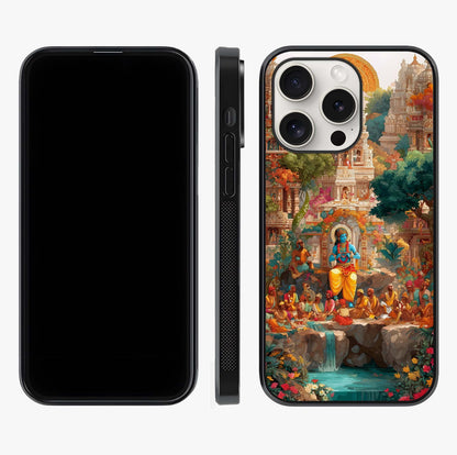 Sacred Sunlight Gods Glass Case displayed upright for full design visibility and premium finish.