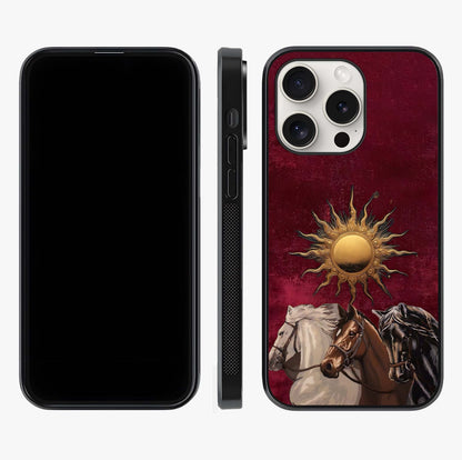 Solar Riders Glass Case displayed upright for full design visibility and premium finish.