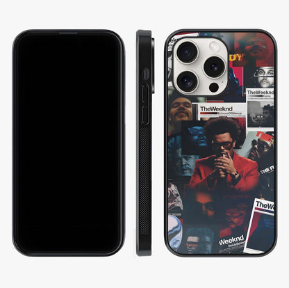 The Weeknd Glass Case displayed upright for full design visibility and premium finish.