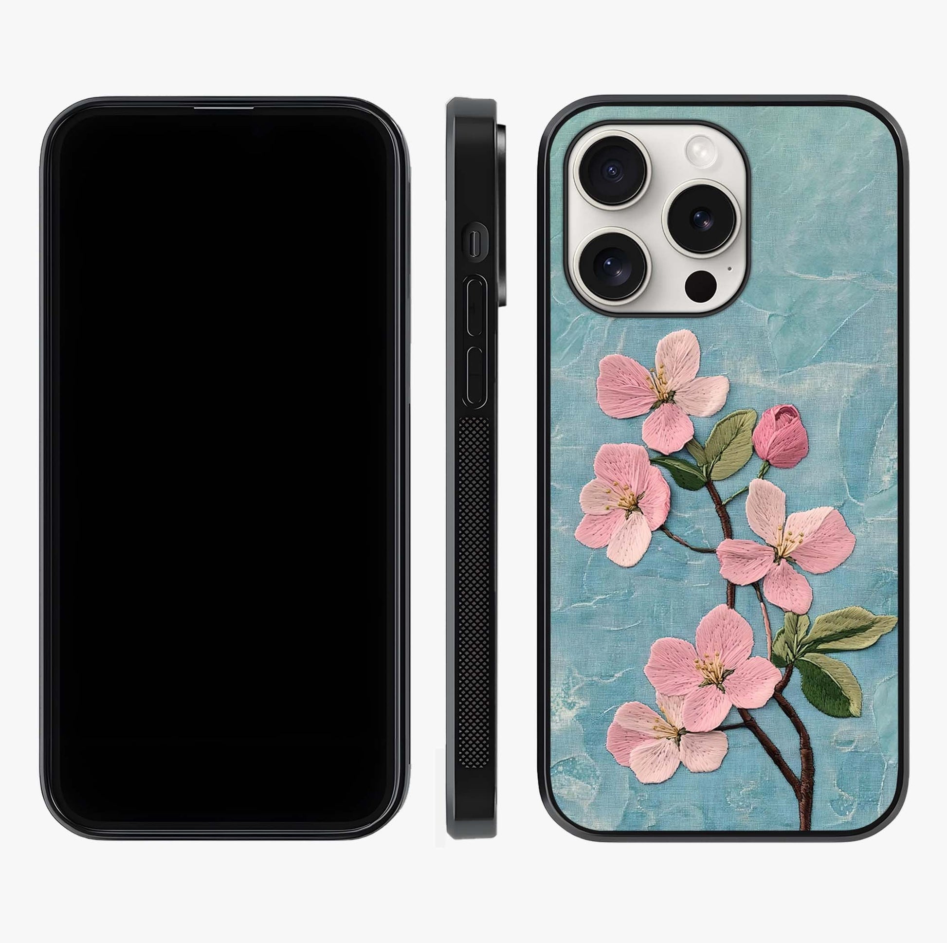 Threaded Blossom Breeze Glass Case displayed upright for full design visibility and premium finish.