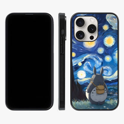 Totoro In Van Gogh Art Glass Case displayed upright for full design visibility and premium finish.