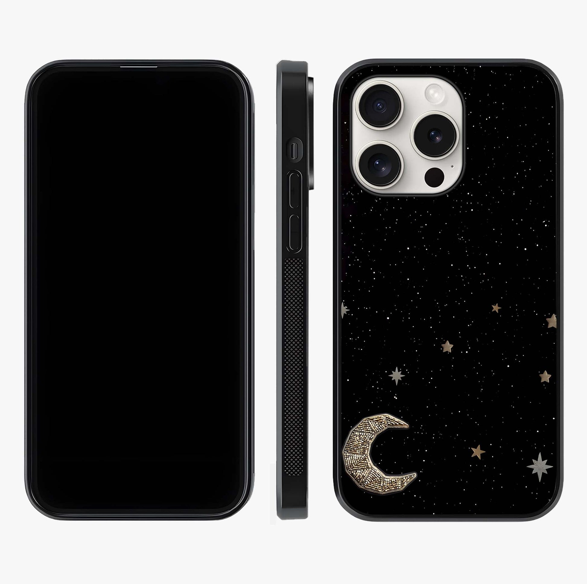 Twinkle Star With Half Moon Glass Case displayed upright for full design visibility and premium finish.