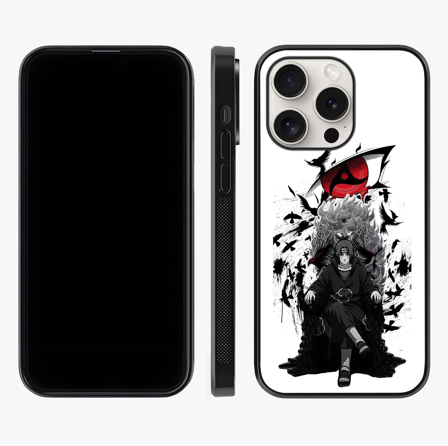 Uchiha Shadow Throne Glass Case displayed upright for full design visibility and premium finish.