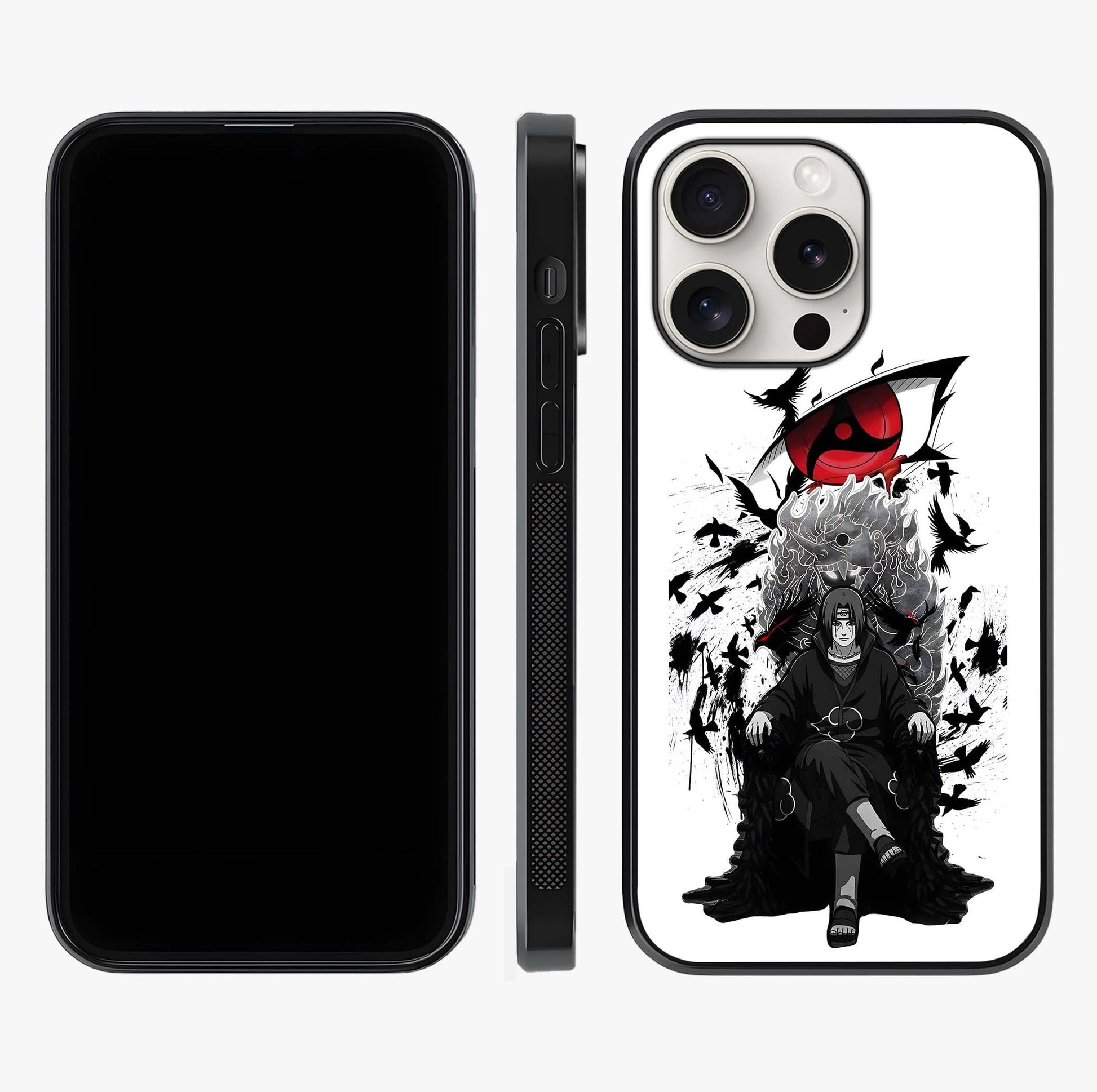 Uchiha Shadow Throne Glass Case displayed upright for full design visibility and premium finish.