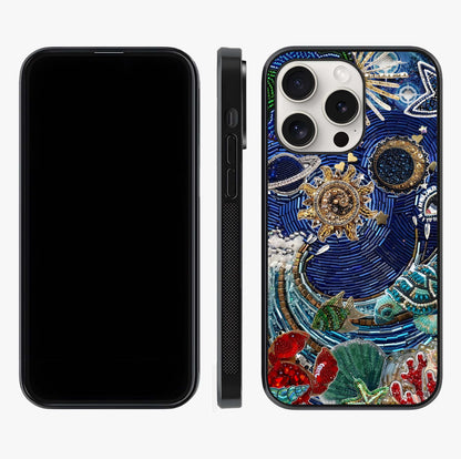 Universe Underwater Spark Glass Case displayed upright for full design visibility and premium finish.