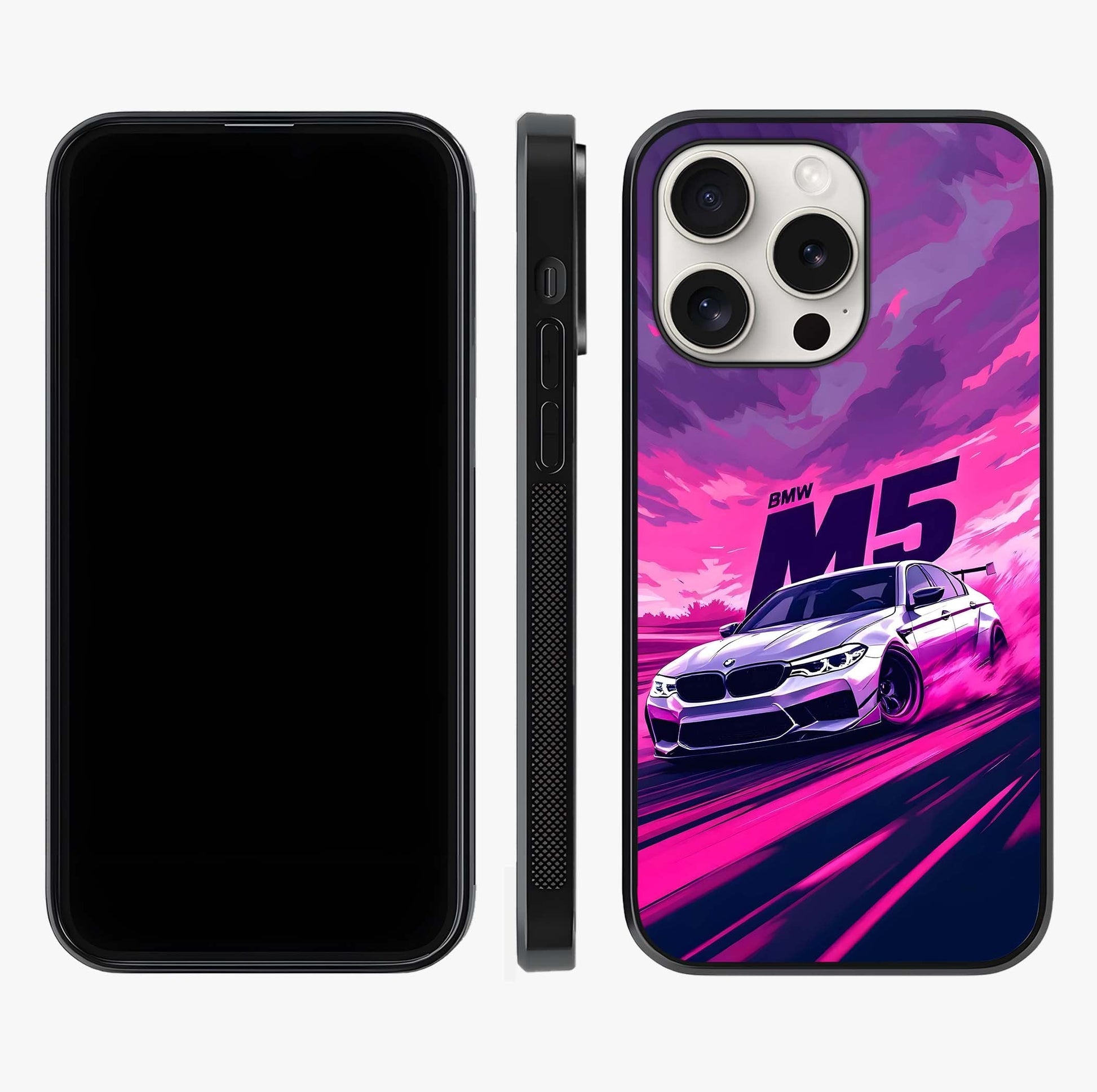Velocity Drift Pulse Glass Case displayed upright for full design visibility and premium finish.