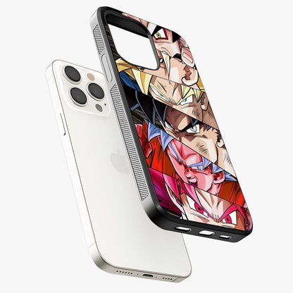 Anime Character Glass Case laid diagonally highlighting side profile, edges and glossy glass shine.