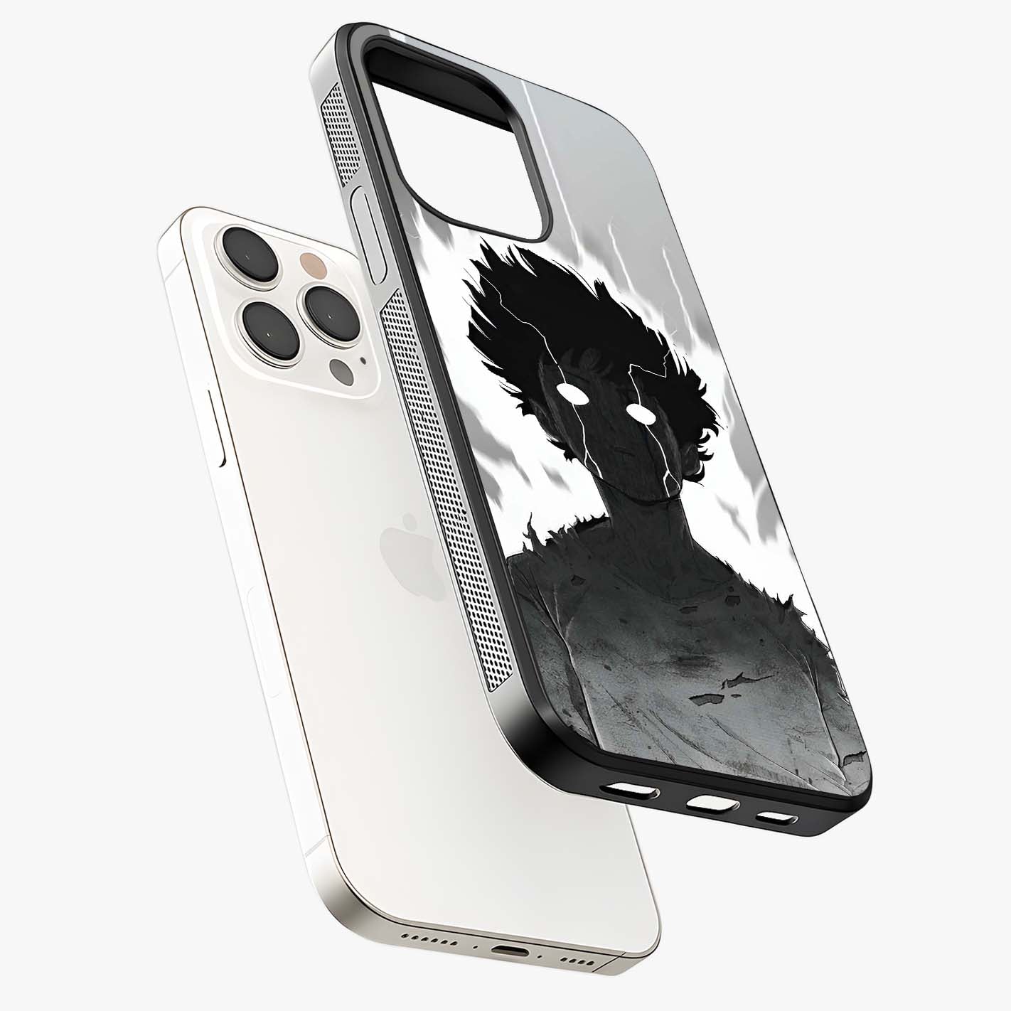 Awakened Inner Rage Glass Case laid diagonally highlighting side profile, edges and glossy glass shine.