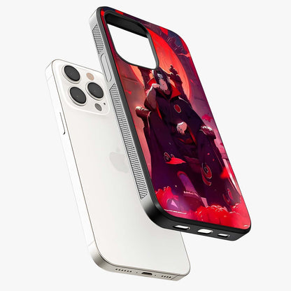 Blood Moon Sovereign Glass Case laid diagonally highlighting side profile, edges and glossy glass shine.