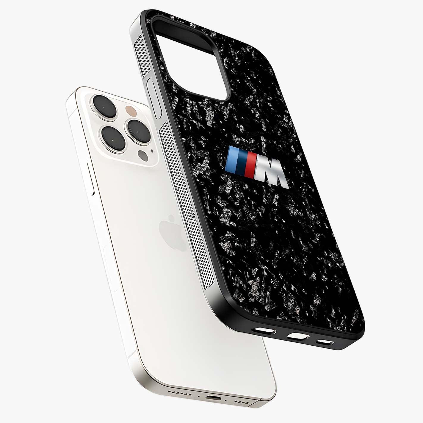 Carbon Speed Mark Glass Case laid diagonally highlighting side profile, edges and glossy glass shine.