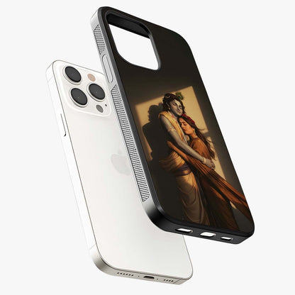 Divine Eternal Love Glass Case laid diagonally highlighting side profile, edges and glossy glass shine.