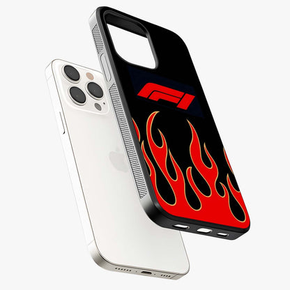 Fire F11 Glass Case laid diagonally highlighting side profile, edges and glossy glass shine.