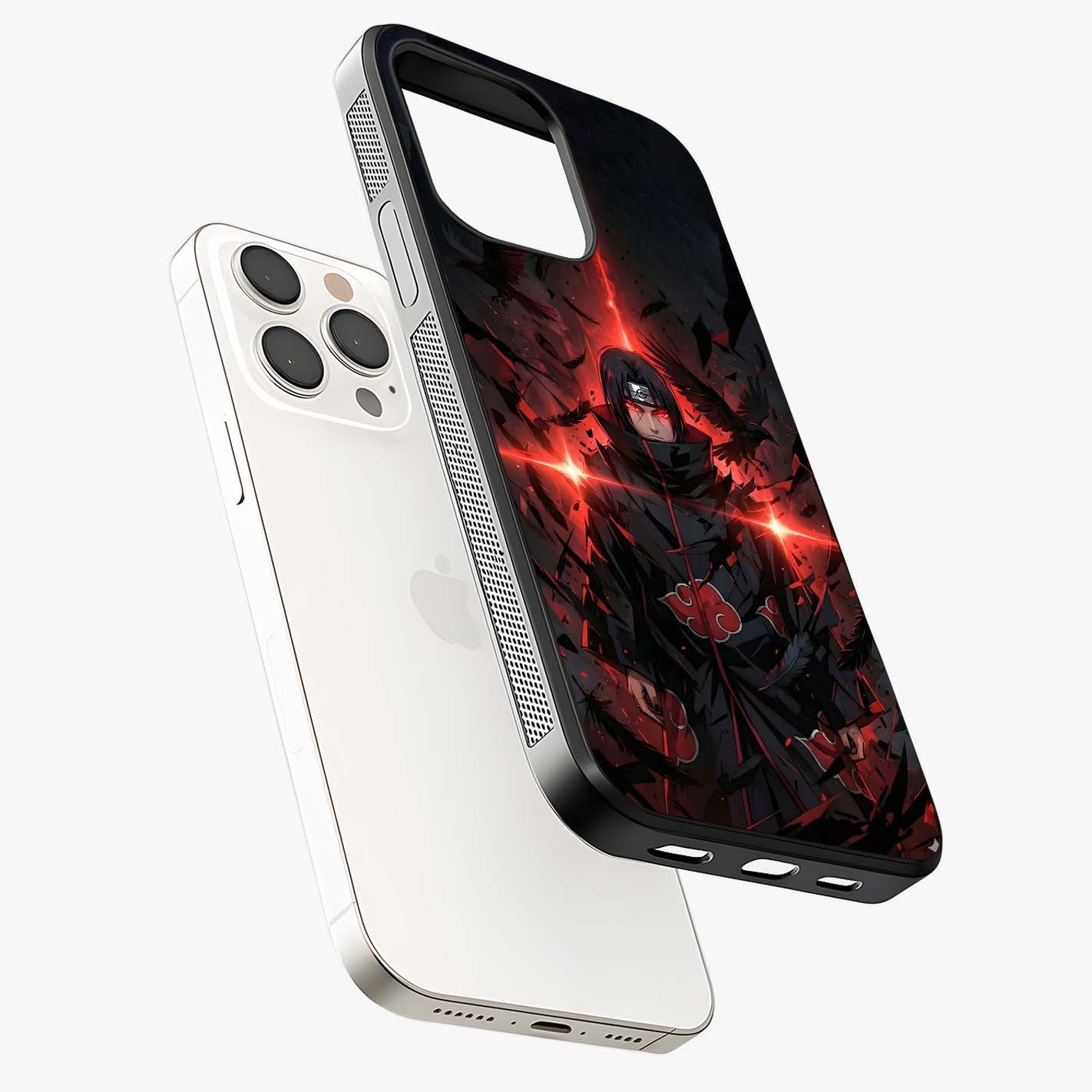 Focused Blade Discipline Glass Case laid diagonally highlighting side profile, edges and glossy glass shine.