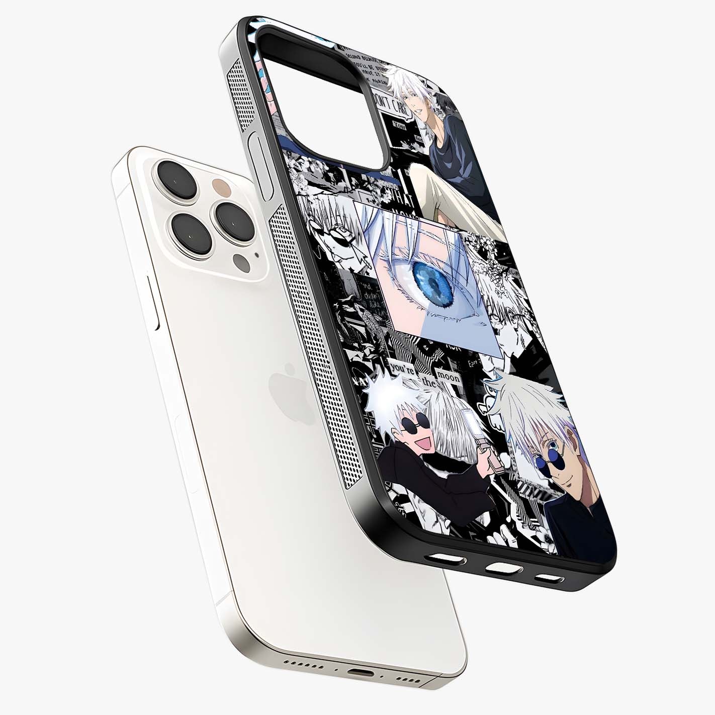 Infinity Sorcerer Chaos Glass Case laid diagonally highlighting side profile, edges and glossy glass shine.