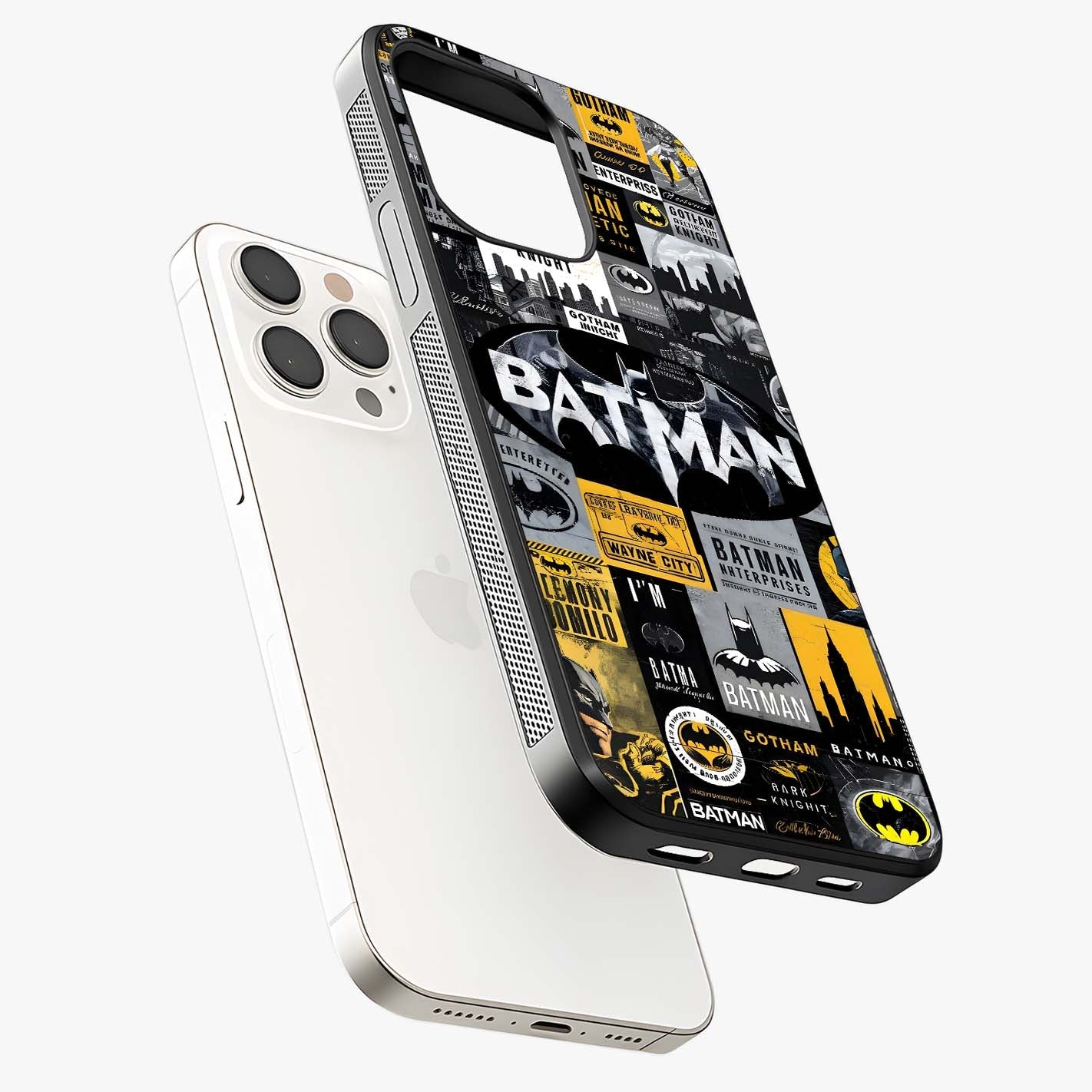 Knight Gotham Rise Glass Case laid diagonally highlighting side profile, edges and glossy glass shine.