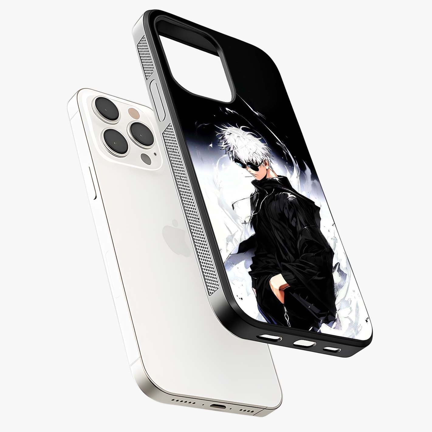 Limitless Shadow King Glass Case laid diagonally highlighting side profile, edges and glossy glass shine.
