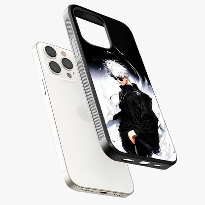 Limitless Shadow King Glass Case laid diagonally highlighting side profile, edges and glossy glass shine.