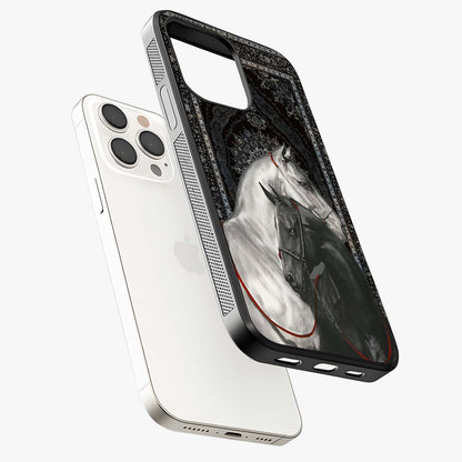 Majestic Ride Legacy Glass Case laid diagonally highlighting side profile, edges and glossy glass shine.
