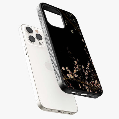 Petal Moon Light With Custom Name Glass Case laid diagonally highlighting side profile, edges and glossy glass shine.