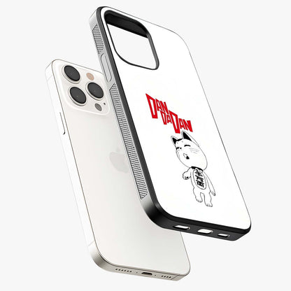 Playful Spirit Charm Glass Case laid diagonally highlighting side profile, edges and glossy glass shine.
