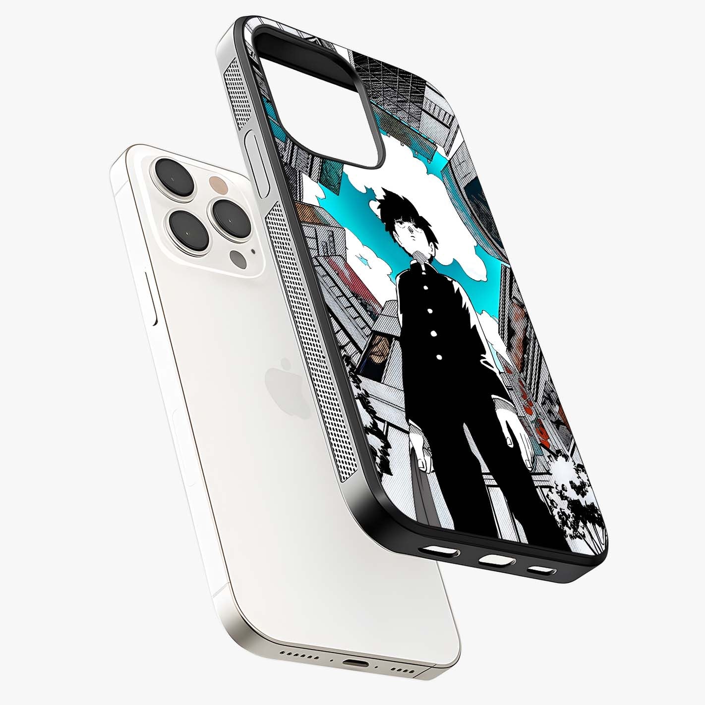 Silent Psychic Awakening Glass Case laid diagonally highlighting side profile, edges and glossy glass shine.