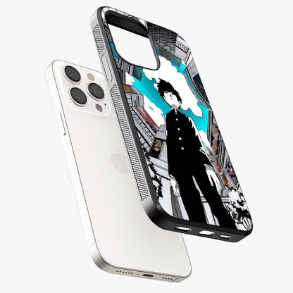 Silent Psychic Awakening Glass Case laid diagonally highlighting side profile, edges and glossy glass shine.