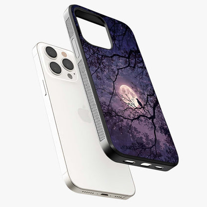 Whispering Moon Silence Glass Case laid diagonally highlighting side profile, edges and glossy glass shine.