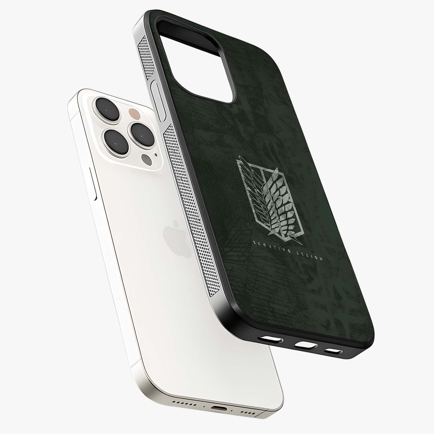 Wings Of Freedom Glass Case laid diagonally highlighting side profile, edges and glossy glass shine.