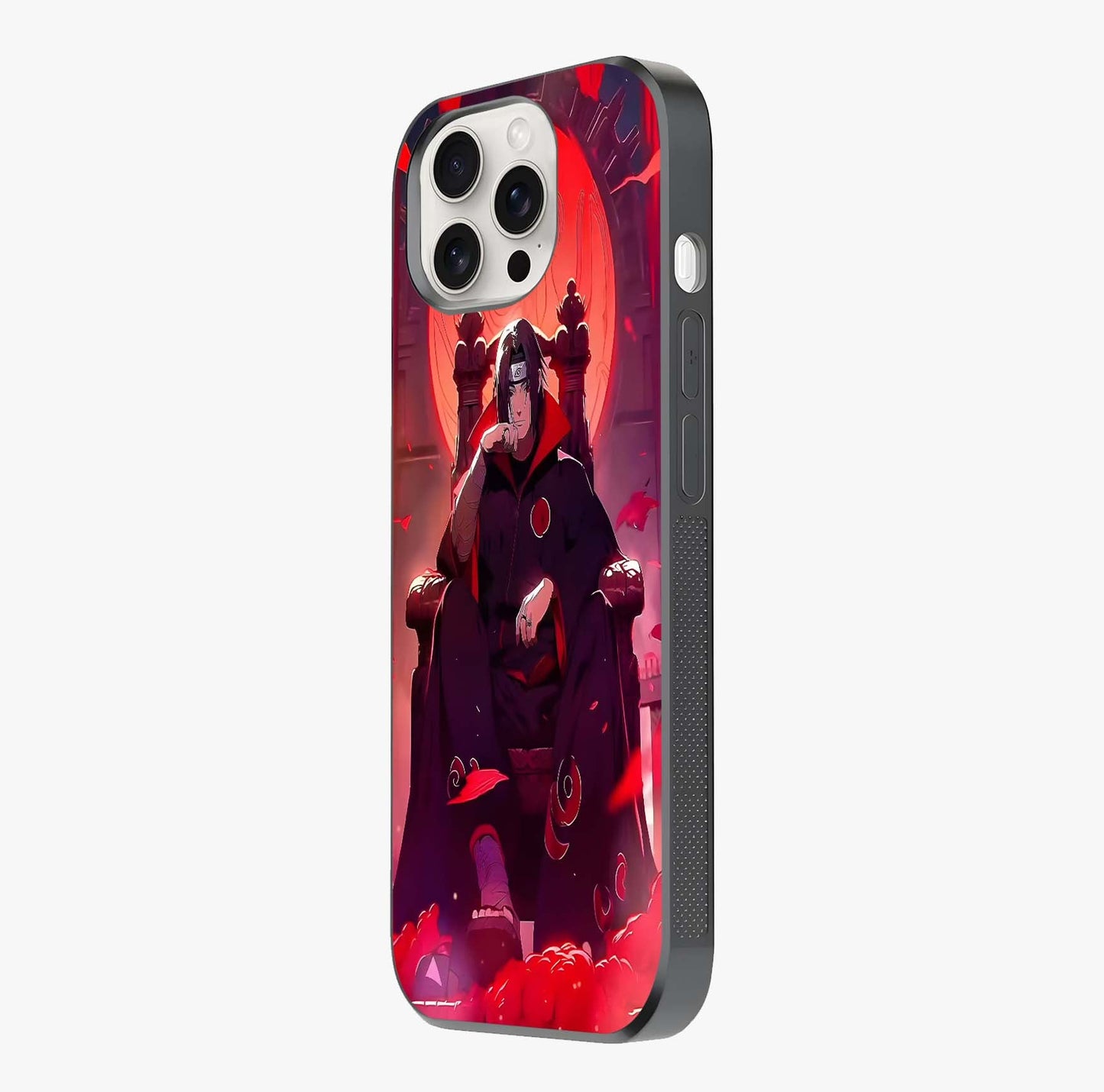 Blood Moon Sovereign Glass Case photographed in natural light showing reflective finish and design depth.