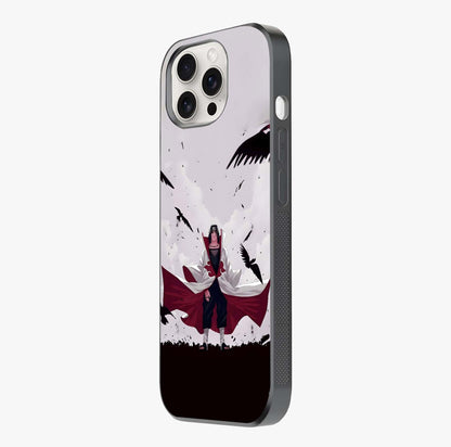 Crimson Crow Ascension Glass Case photographed in natural light showing reflective finish and design depth.