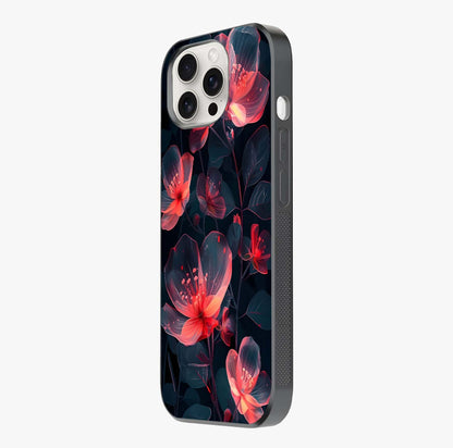 Dark Shade Of Flower Glass Case photographed in natural light showing reflective finish and design depth.