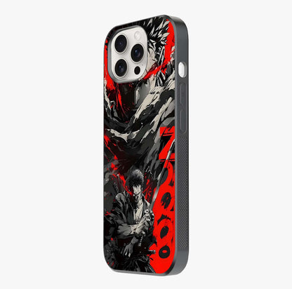Demon Sword Resolve Glass Case photographed in natural light showing reflective finish and design depth.