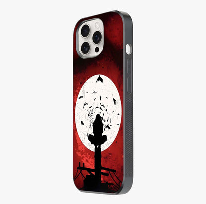 Itachi Limited Edition Naruto Anime Glass Case photographed in natural light showing reflective finish and design depth.