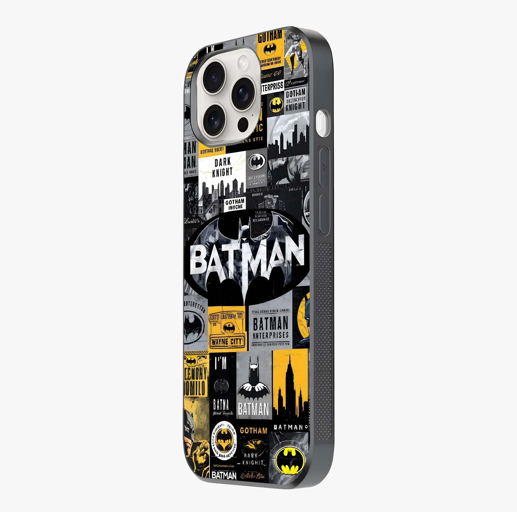 Knight Gotham Rise Glass Case photographed in natural light showing reflective finish and design depth.