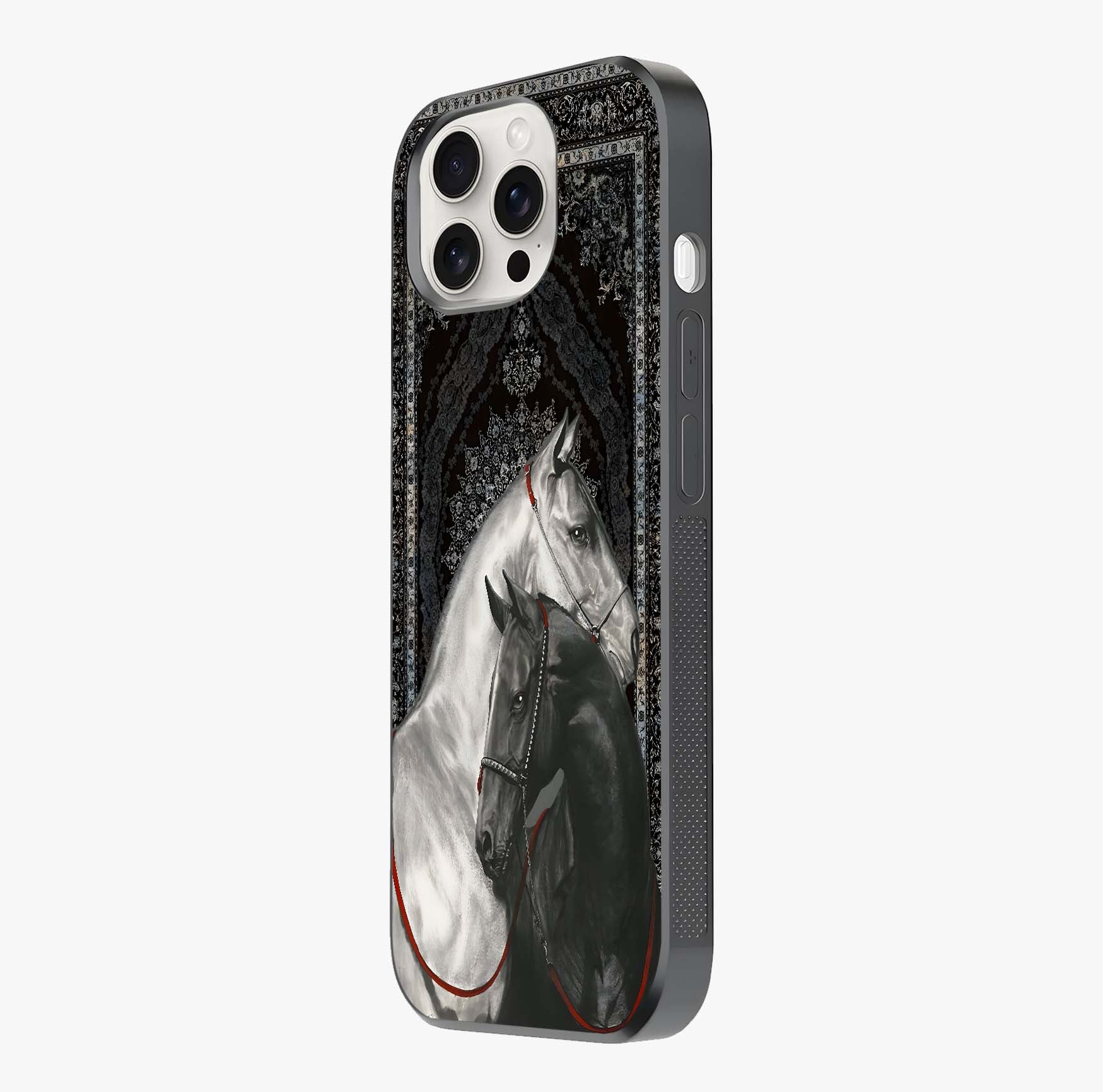 Majestic Ride Legacy Glass Case photographed in natural light showing reflective finish and design depth.
