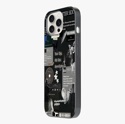Midnight Love Echo Glass Case photographed in natural light showing reflective finish and design depth.