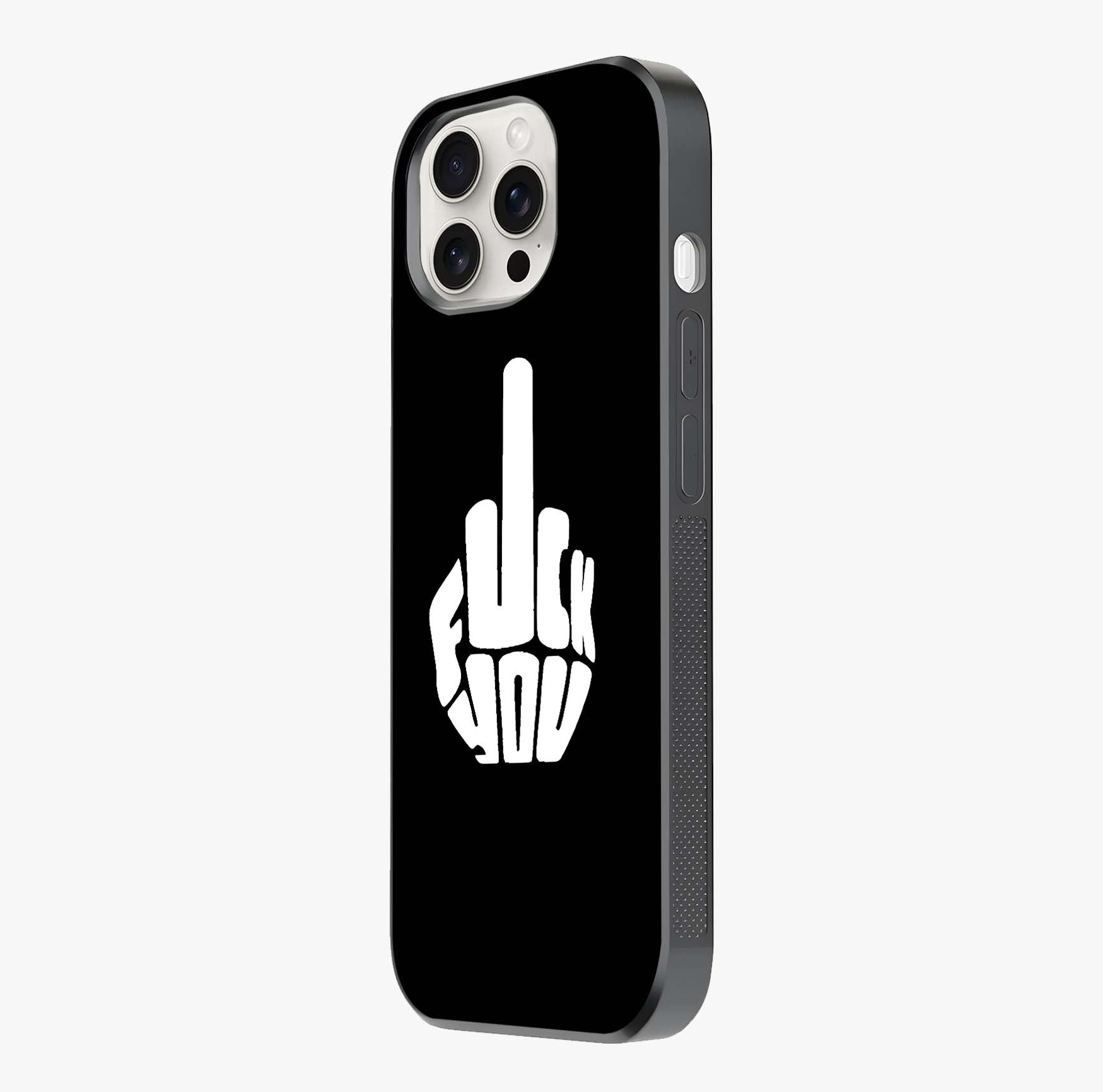 Rebel Mode On Glass Case photographed in natural light showing reflective finish and design depth.