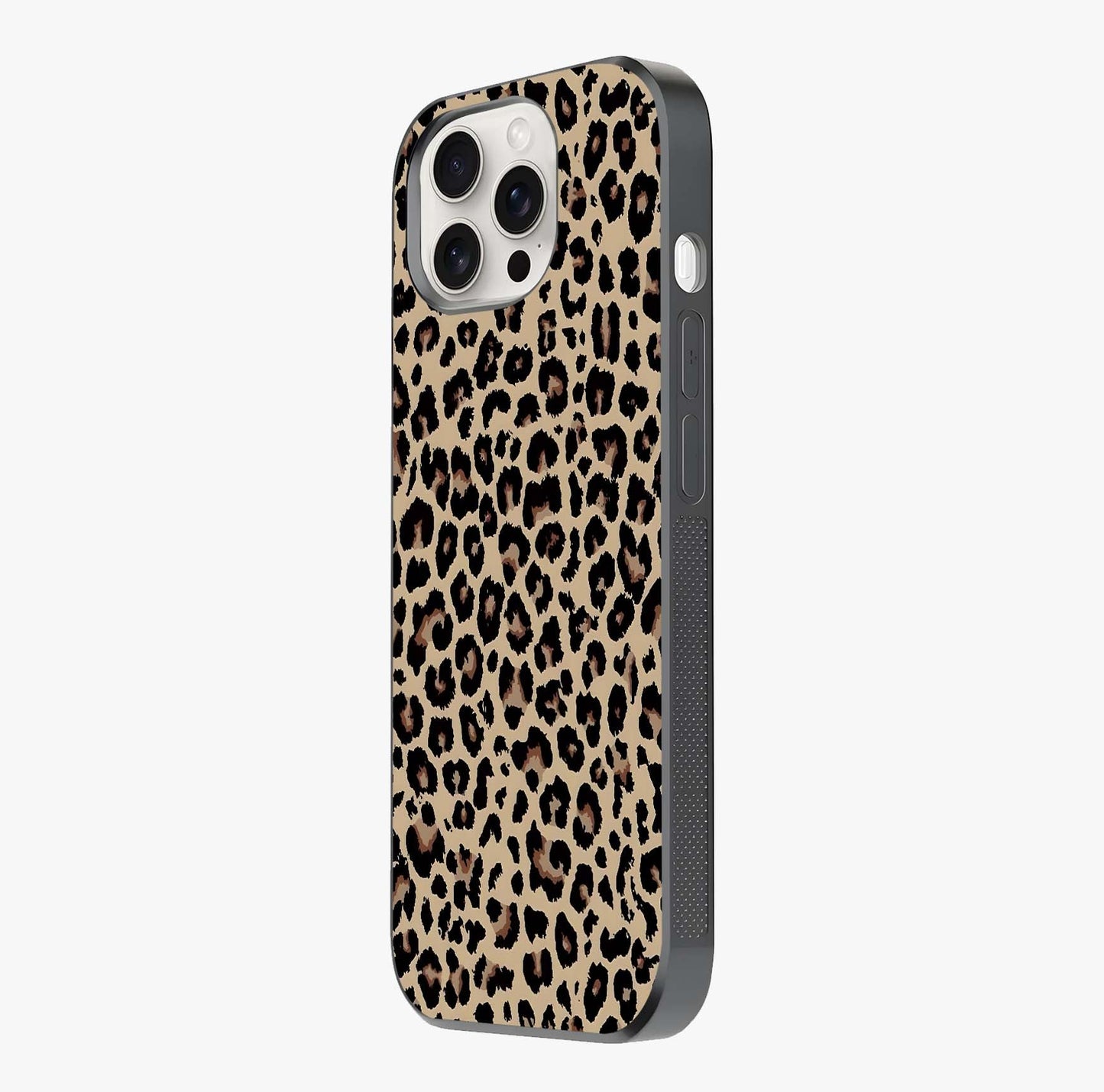 Savage Chic Pattern Glass Case photographed in natural light showing reflective finish and design depth.