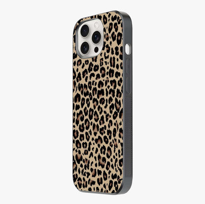 Savage Chic Pattern Glass Case photographed in natural light showing reflective finish and design depth.