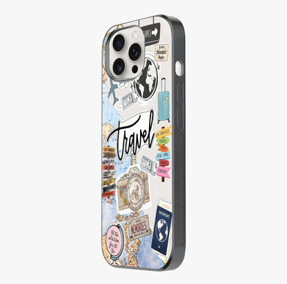 Wanderlust Journal Glass Case photographed in natural light showing reflective finish and design depth.