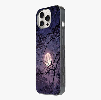 Whispering Moon Silence Glass Case photographed in natural light showing reflective finish and design depth.