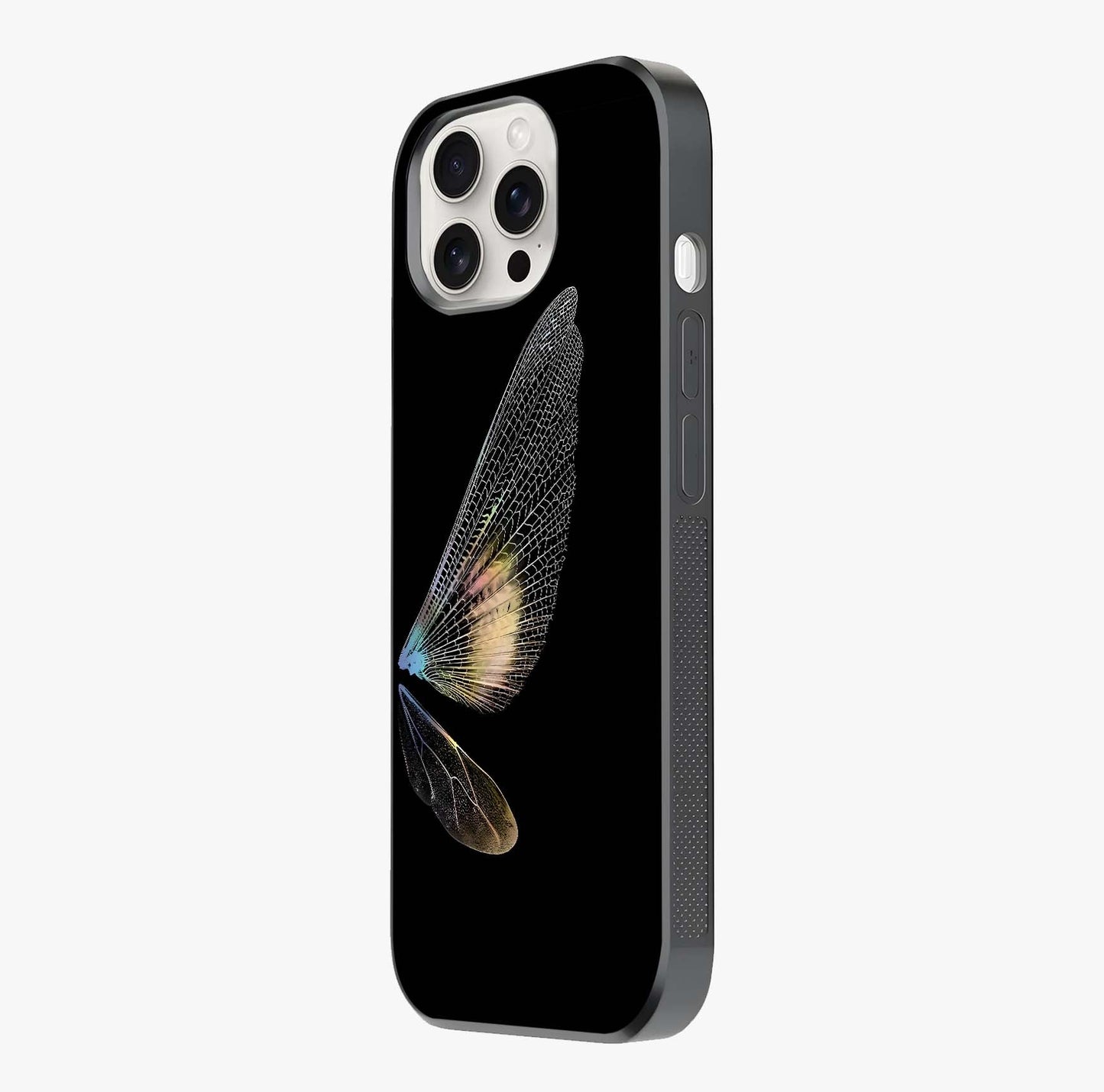 Whispers Of Wings Glass Case photographed in natural light showing reflective finish and design depth.