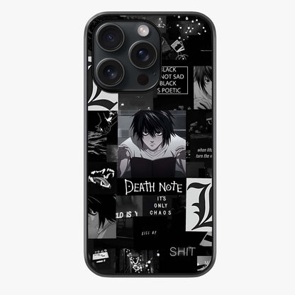 Midnight Chaos Mind Glass Case showing full back design in clean flat view with glossy glass finish.