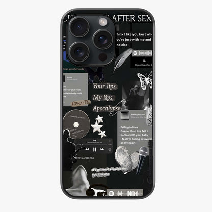 Midnight Love Echo Glass Case showing full back design in clean flat view with glossy glass finish.