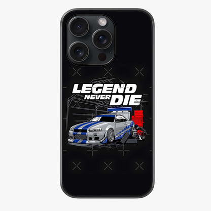 Midnight Racing Legacy Glass Case showing full back design in clean flat view with glossy glass finish.