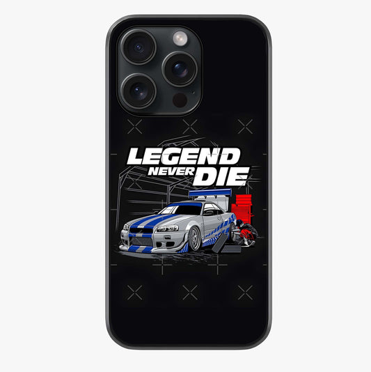Midnight Racing Legacy Glass Case showing full back design in clean flat view with glossy glass finish.