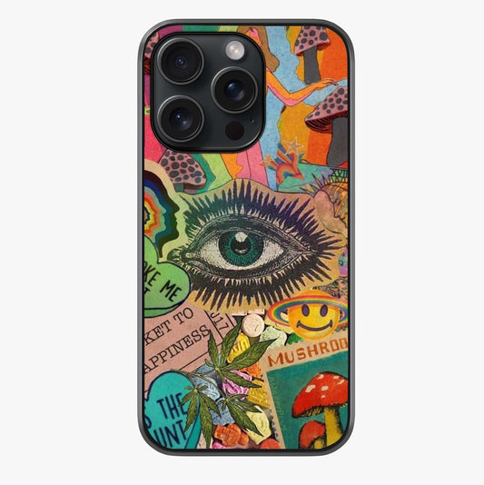 Mystic Eye Wonderland Glass Case showing full back design in clean flat view with glossy glass finish.