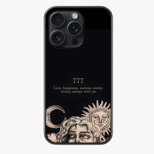 Mystic Victory Aura Glass Case showing full back design in clean flat view with glossy glass finish.