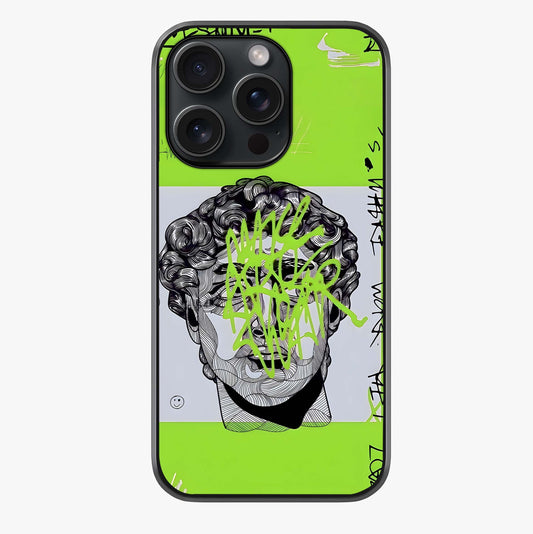 Neo Graffiti Rebellion Glass Case showing full back design in clean flat view with glossy glass finish.