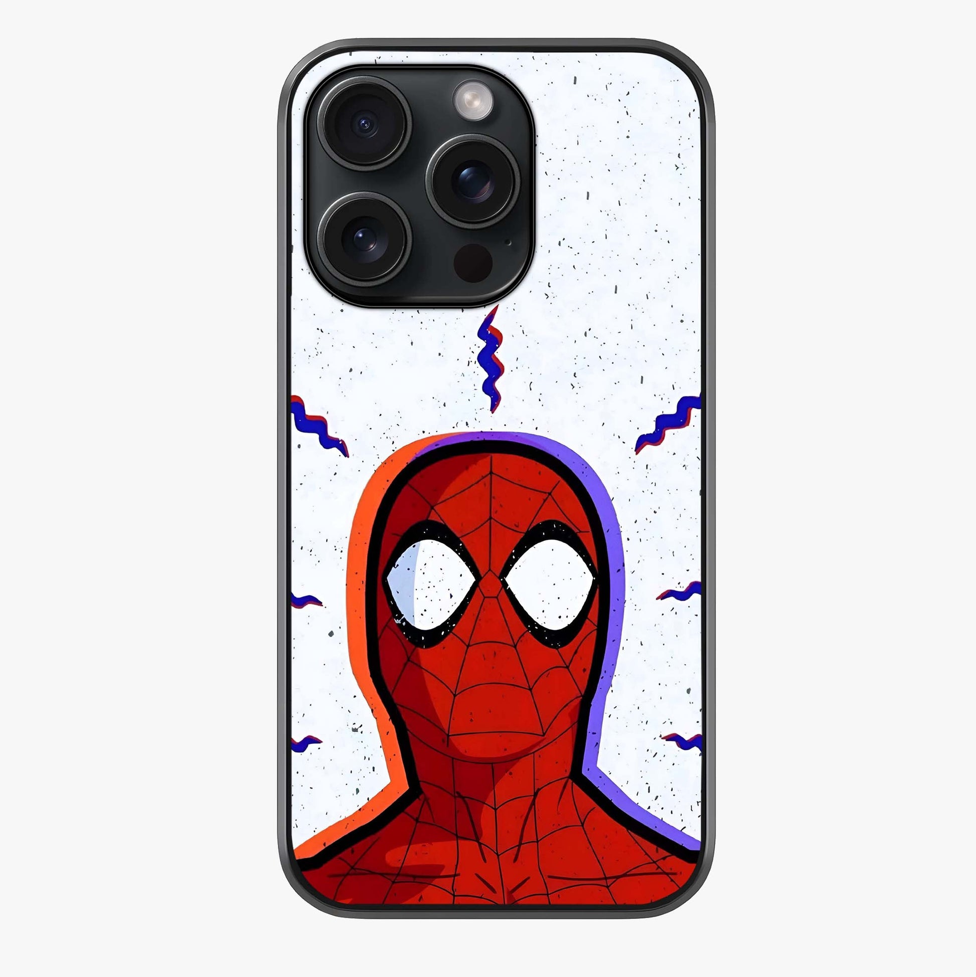 Omg Spiderman Glass Case showing full back design in clean flat view with glossy glass finish.